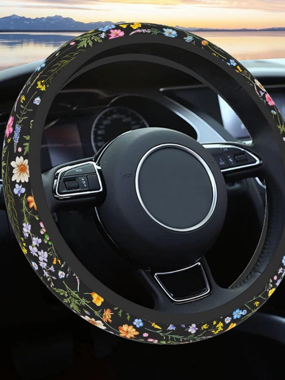 Car Steering Wheel Cover For Women Men, Non-Slip Breathable Steering Wheel, Wild
